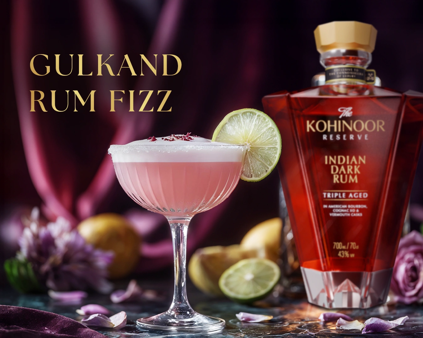 Gulkand Rum Fizz